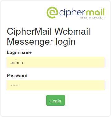 Admin login page