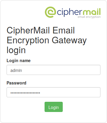 Admin login page