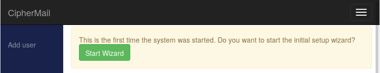 Initial setup wizard