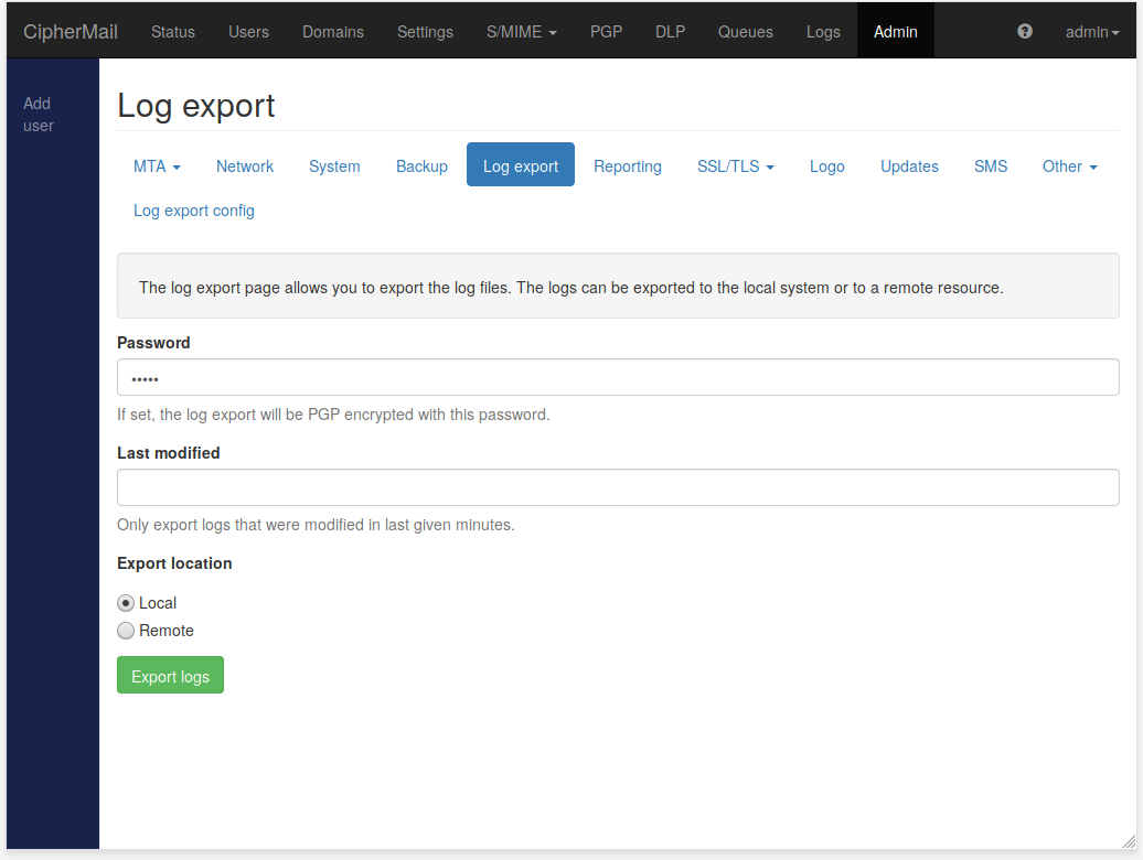 Log export