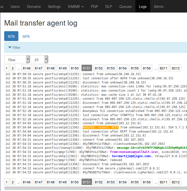 MTA logs