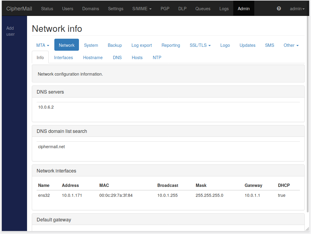 Network settings