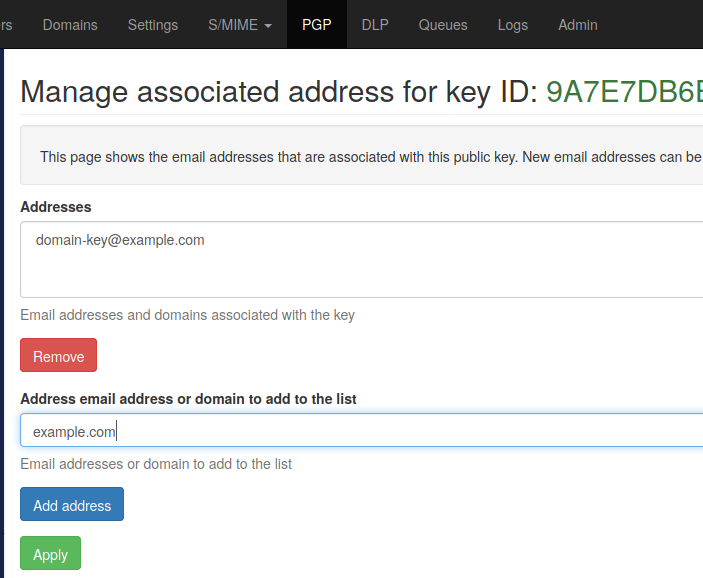 PGP add domain